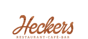 Heckers Restaurant, Café, Bar Logo in Holz-Optik.