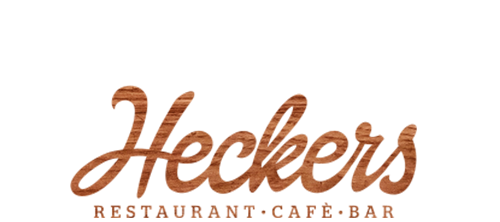 Heckers Restaurant, Café, Bar Logo in Holz-Optik.